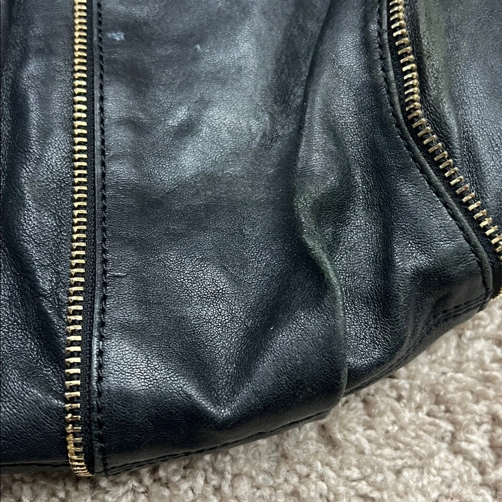 Michael Kors Black Shoulder Bag with Gold Accents